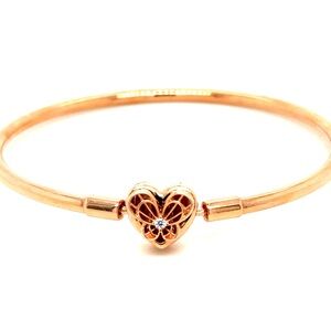 Pandora Rose Heart & Butterly Clasp Bangle